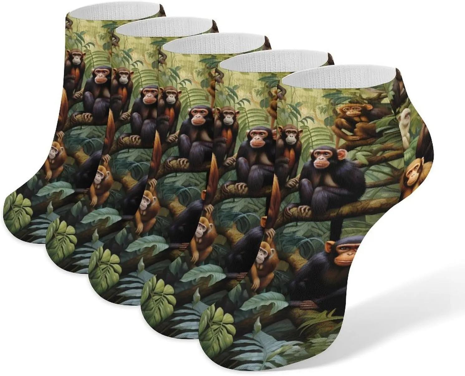Monkey On The Tree 5 Pairs Low Cut Ankle Socks for Men Women Athletic Running Socks No Show Breathable