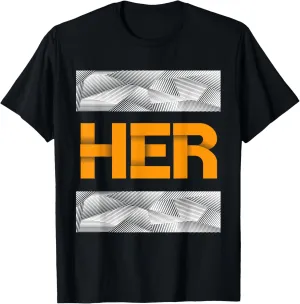 Orange She is HER Orange Color Graphic T-Shirt