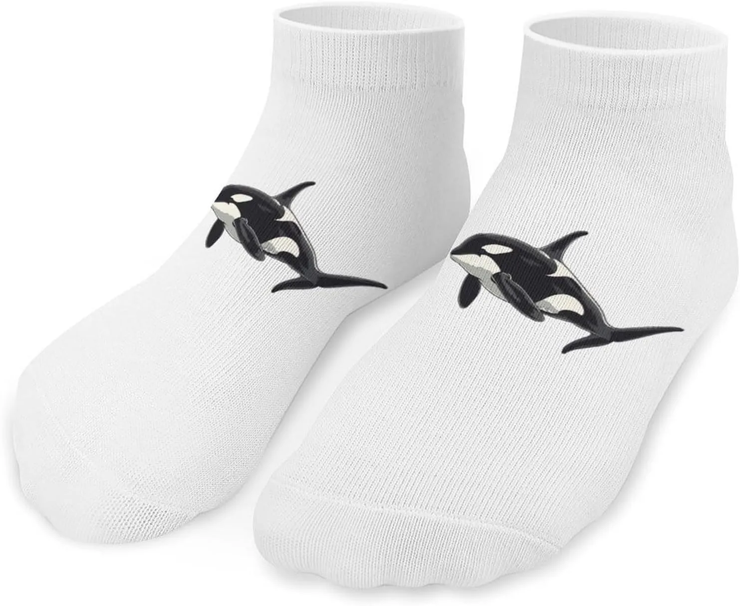 Orca Killer Whale Cute Ankle Socks 1 Pairs Low Cut No Show Sock Breathable Stocking for Men Women