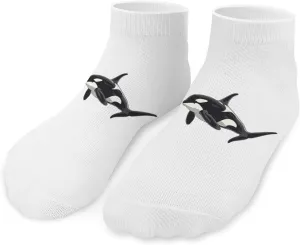 Orca Killer Whale Cute Ankle Socks 1 Pairs Low Cut No Show Sock Breathable Stocking for Men Women