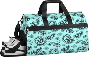 Paisley Tribal Print Sports Gym Bag with Wet Pocket & Shoes Compartment Waterproof Workout Duffel Bag for Women and Men Weekender Overnight Duffle Bag Travel Carry-on Tote