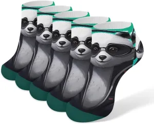 Panda Enjoy Music 5 Pairs Low Cut Ankle Socks for Men Women Athletic Running Socks No Show Breathable
