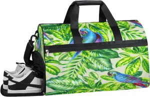 Parrot Theme Sports Gym Bag with Wet Pocket & Shoes Compartment Waterproof Workout Duffel Bag for Women and Men Weekender Overnight Duffle Bag Travel Carry-on Tote