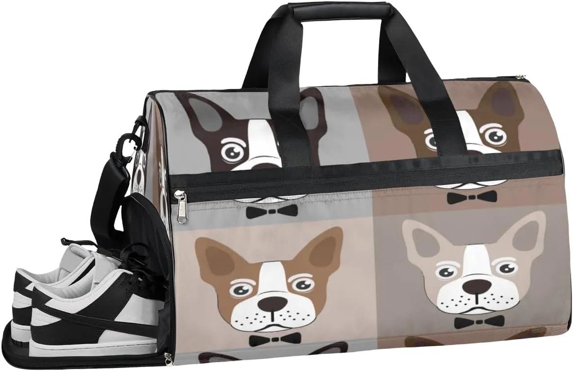 Puppy Lover Sports Gym Bag with Wet Pocket & Shoes Compartment Waterproof Workout Duffel Bag for Women and Men Weekender Overnight Duffle Bag Travel Carry-on Tote