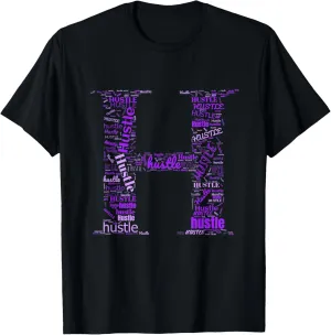 Purple H is for Hustle Purple Color Graphic T-Shirt
