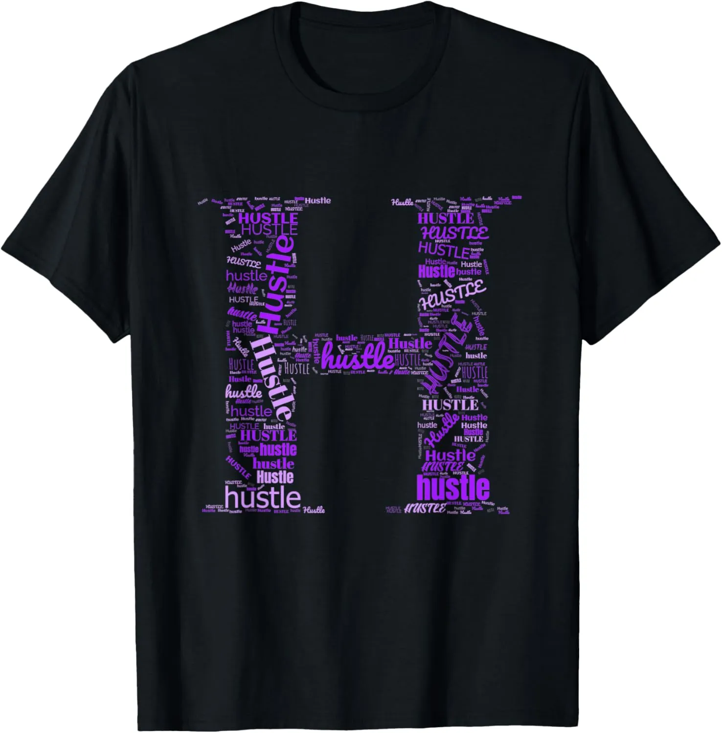 Purple H is for Hustle Purple Color Graphic T-Shirt