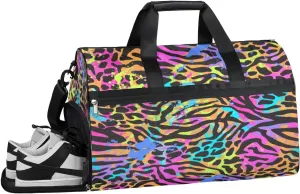 Rainbow Skin Sports Gym Bag with Wet Pocket & Shoes Compartment Waterproof Workout Duffel Bag for Women and Men Weekender Overnight Duffle Bag Travel Carry-on Tote