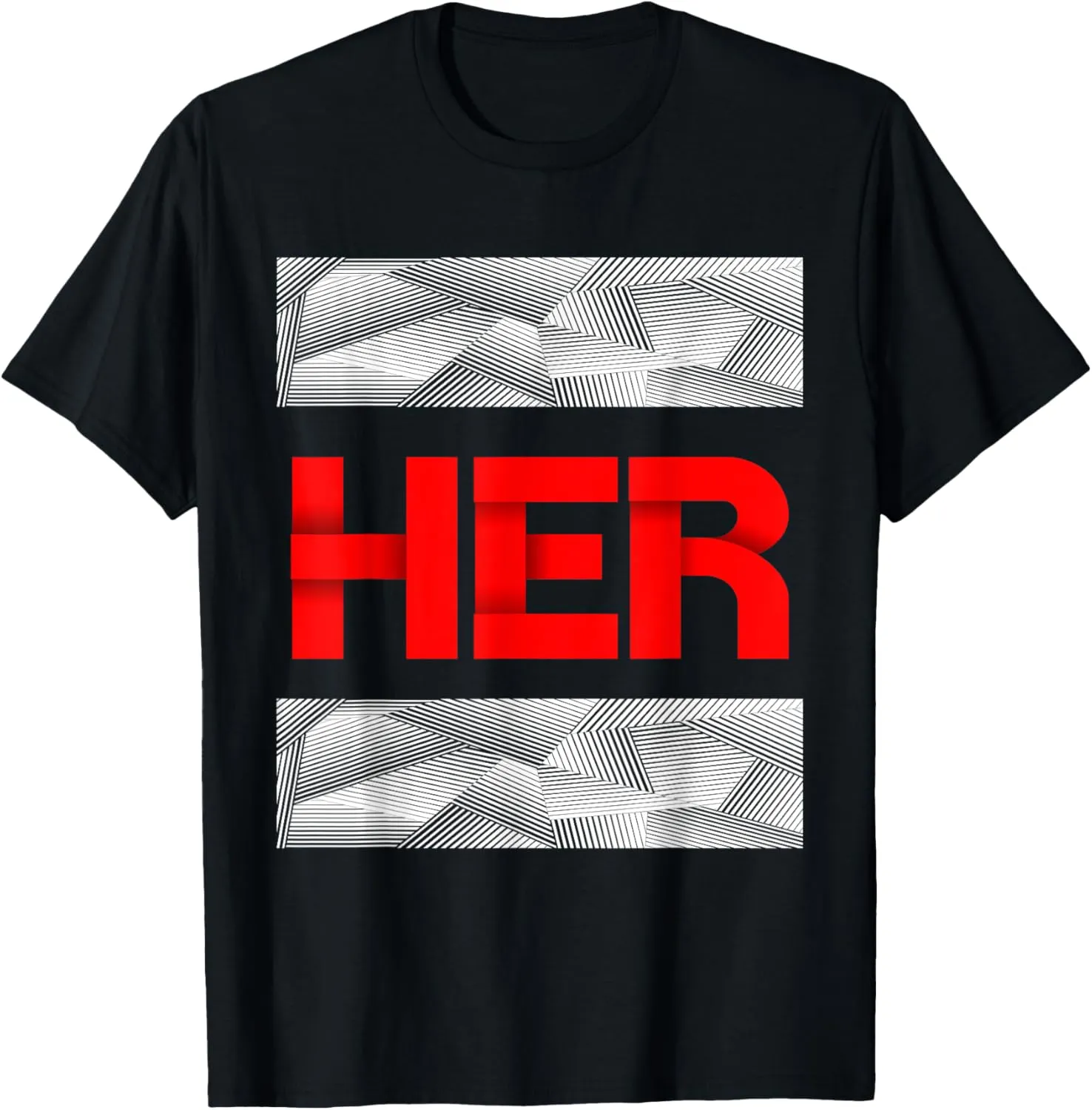 Red & White She Is HER Red & White Color Graphic T-Shirt
