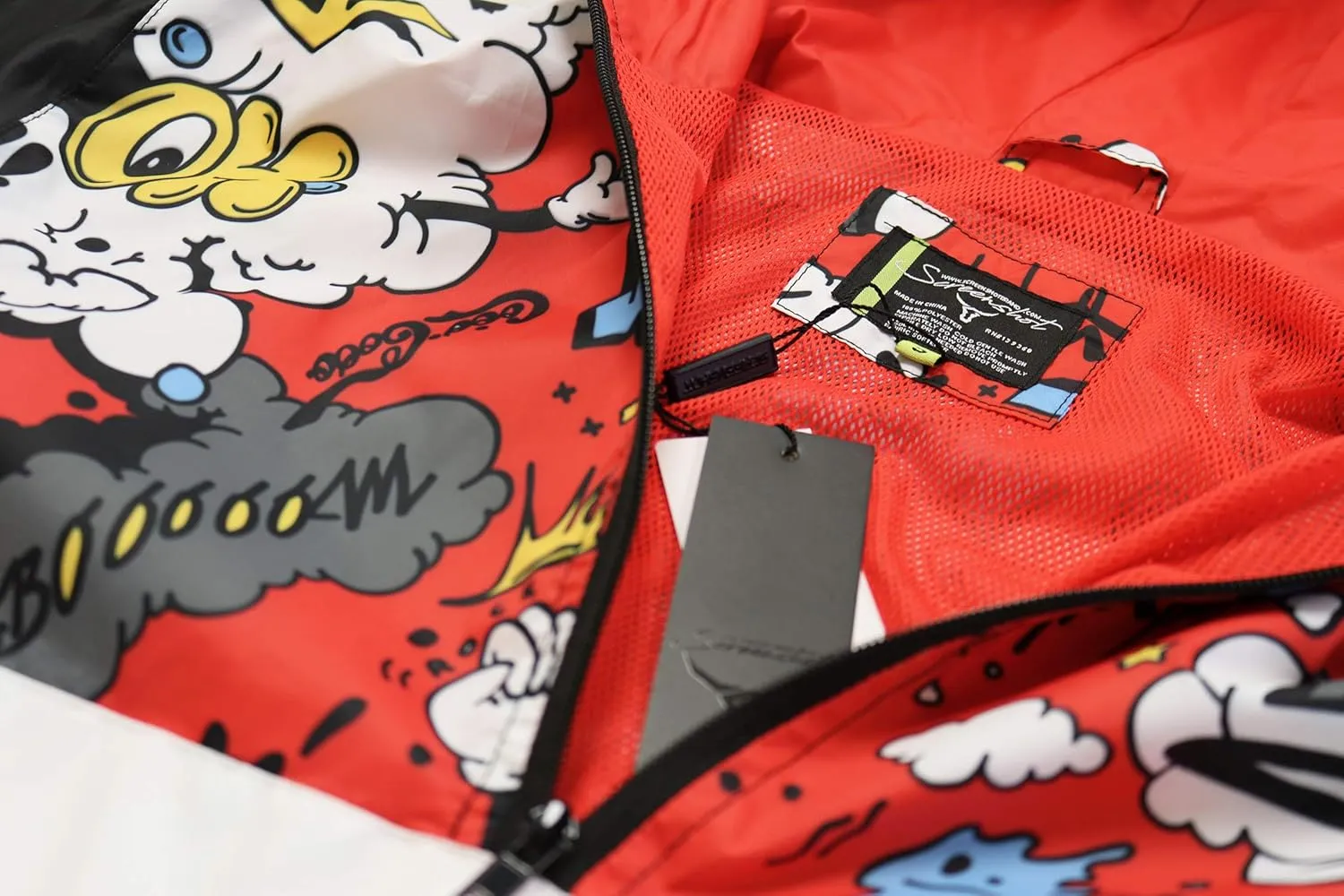 Screenshotbrand Lightweight Hooded Water Resistant Windbreaker - Zip-up Fashion Map Print Rain Jacket