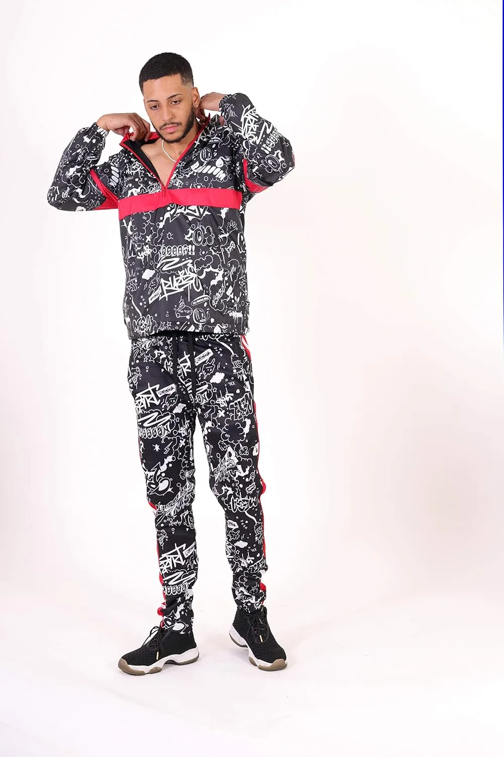 Screenshotbrand Lightweight Hooded Water Resistant Windbreaker - Zip-up Fashion Map Print Rain Jacket