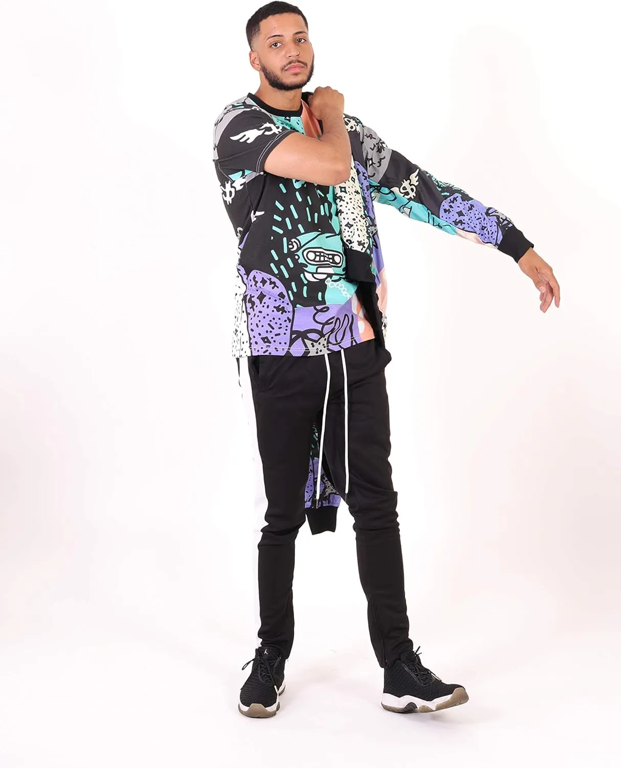Screenshotbrand Lightweight Hooded Water Resistant Windbreaker - Zip-up Fashion Map Print Rain Jacket
