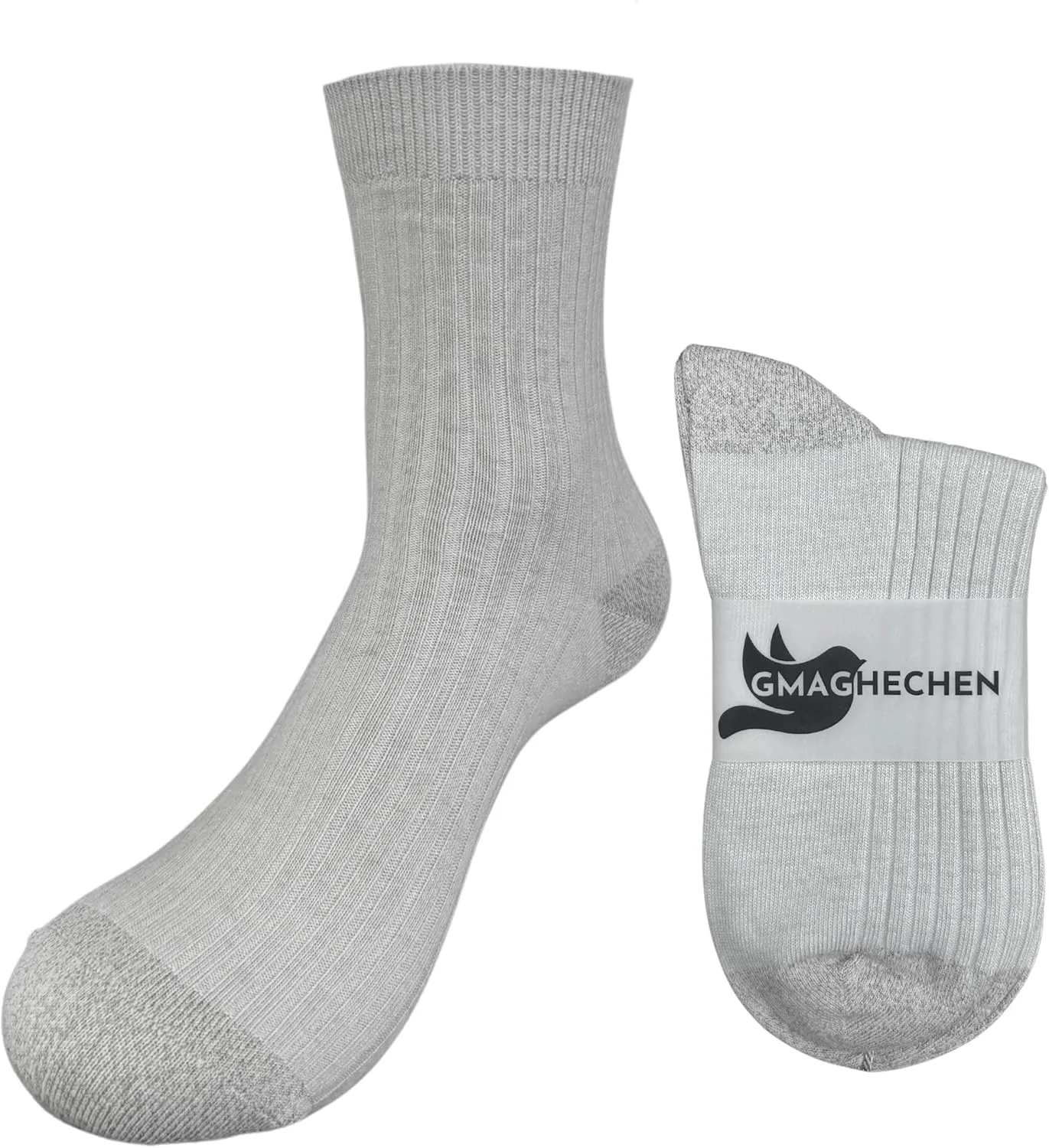 Silver Crew Work Socks for Men Women – Breathable, Moisture-Wicking, Durable Fit, All-Day Comfort
