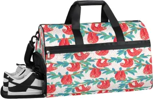 Sloth Funny Aesthetic Sports Gym Bag for Women and Men Travel Duffel Bag Overnight Shoulder Bag Waterproof Workout Bag Portable Sports Tote with Shoes Compartment
