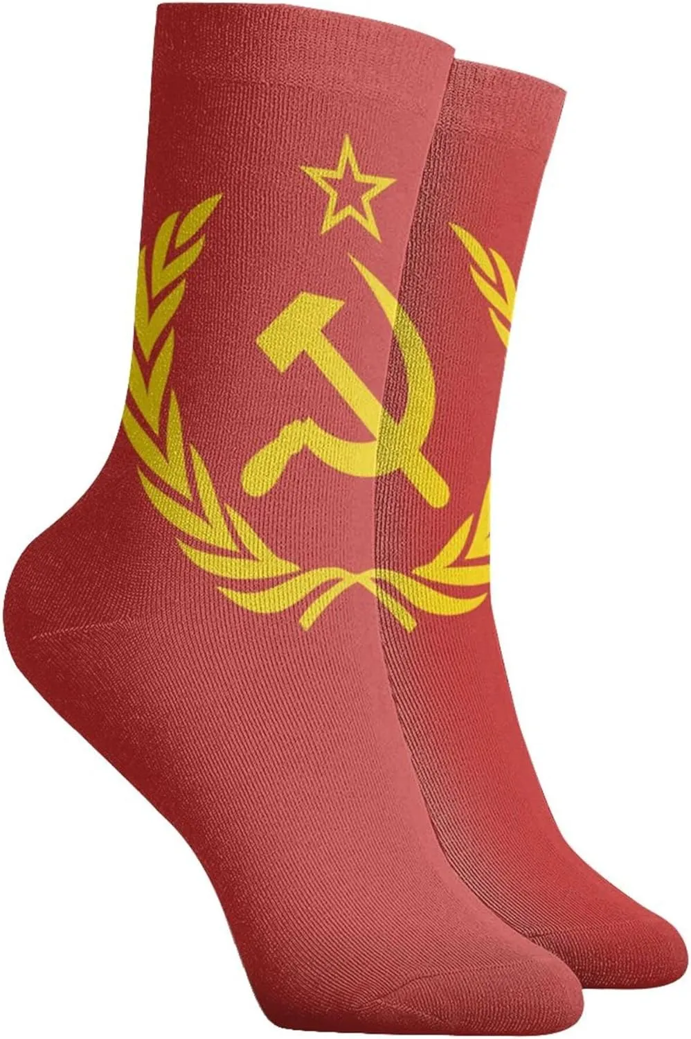 Soviet Union CCCP USSR Emblem Unisex Casual Crew Socks Novelty Athletic Socks Men's Dress Socks Patterned Sock