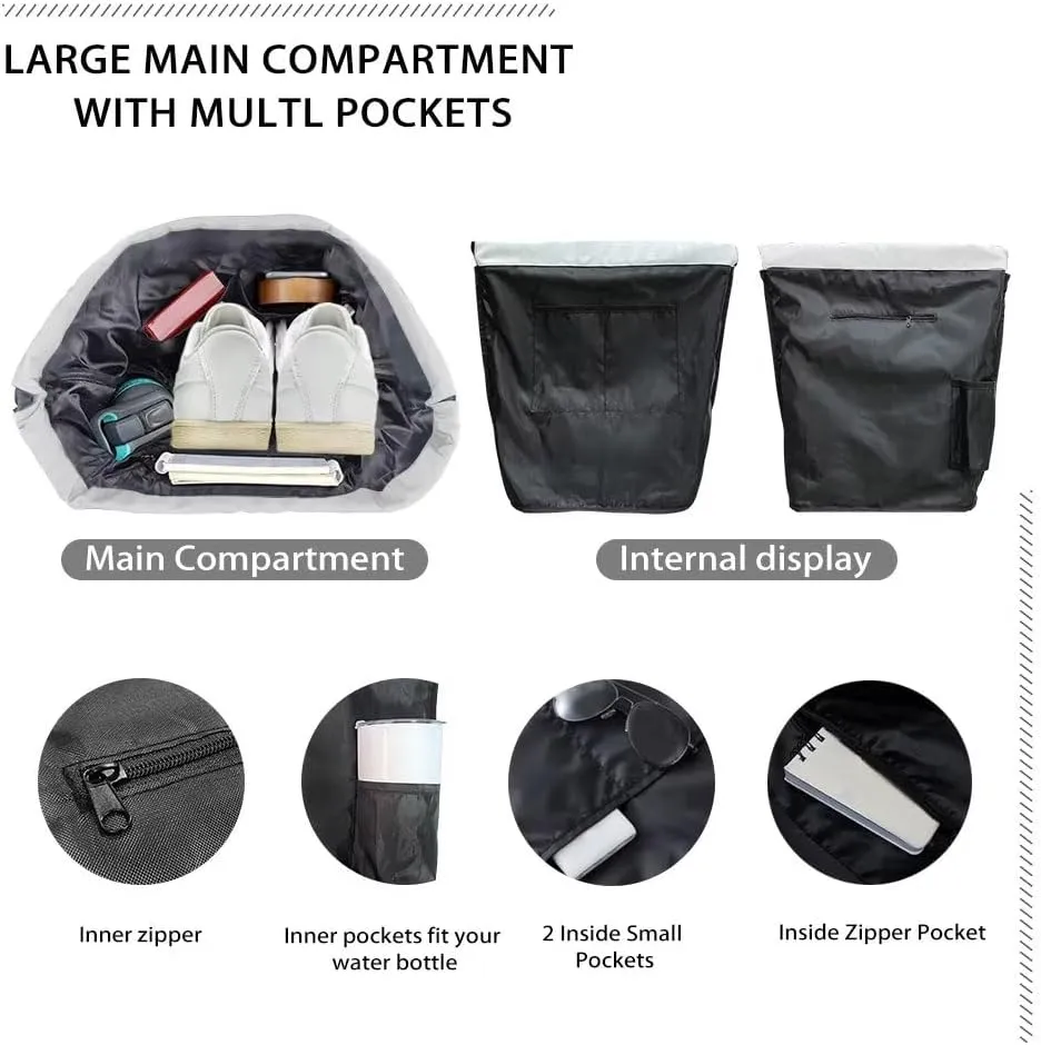 Space Cat Planets Print Drawstring Backpack Sports Gym Bag with Shoes Compartment, Waterproof Draw String Back Bag for Men Women School Bag for Boy Girl Bookbag