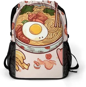 Sports Belt Pocket,Delicious Sweet Ramen Drawstring Backpack,drawstring Bag,travel Drawstring Backpack with Side Pocket