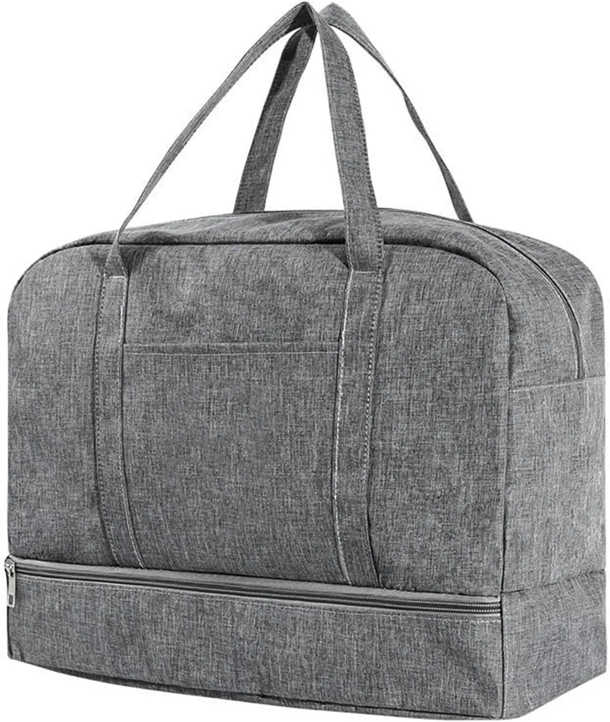 Sports Gym Bag, Waterproof Gym Bag Grey Weekend Bag Portable Travel Duffel Bags for Men and Women Dry Wet Separated Swimming Bag for Travel Gym Yoga