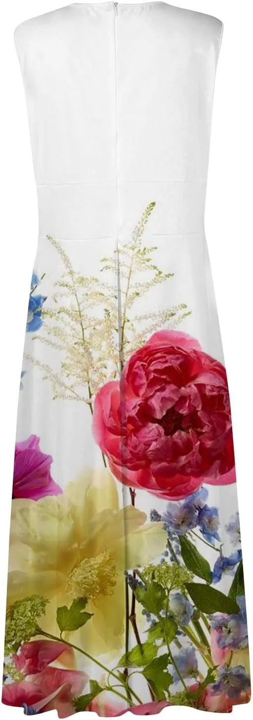 Summer Dresses for Women 2023 Dressy Deep V Neck Cold Shoulder Sleeve Maxi Dyeing Print Floor Length Gown Dresses