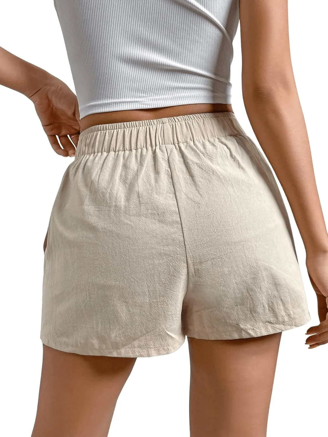 SweatyRocks Women's Boxer Shorts with Pockets Elastic Waist Casual Lounge Shorts