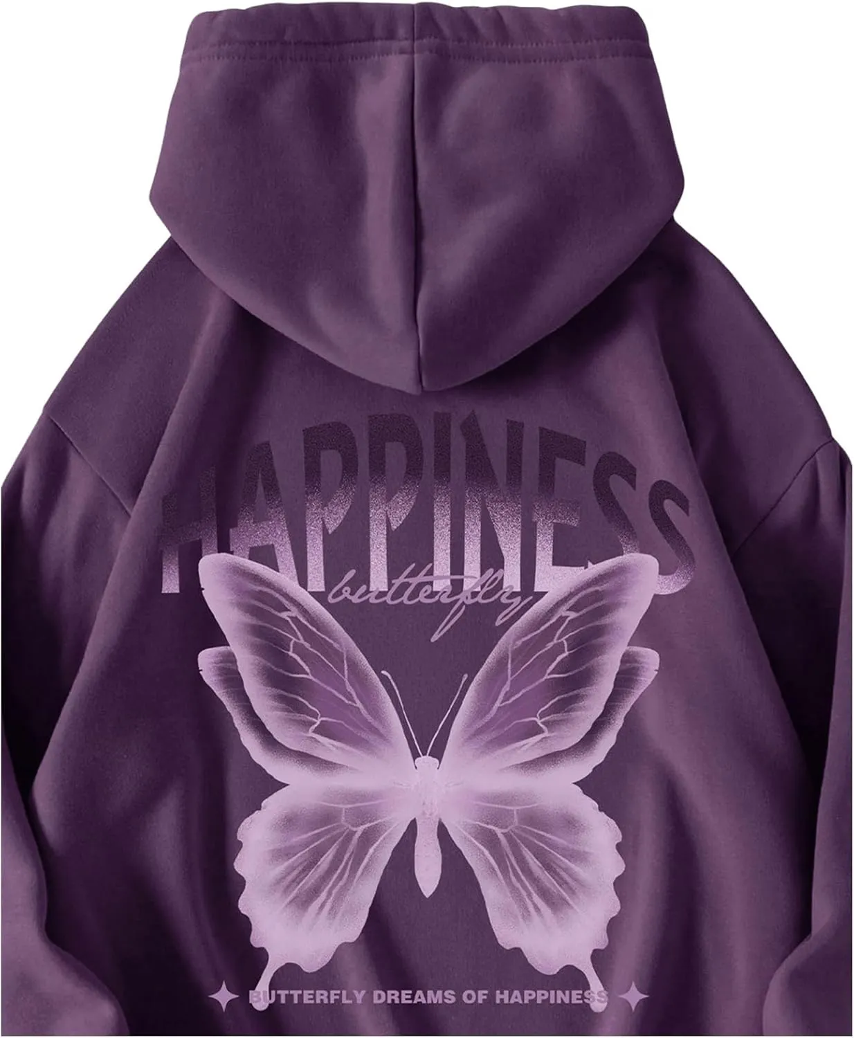 SweatyRocks Women's Butterfly Sweatshirts Letter Graphic Long Sleeve Hoodie Pullover Top