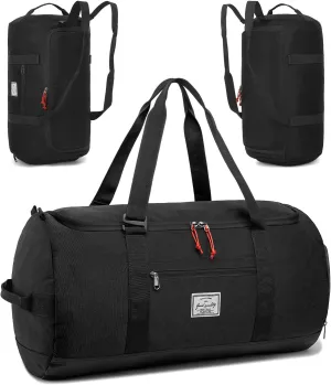 Taihoyin Gym Duffle Bag Men Large 60L Travel Duffel Bag with Shoe Compartment, Black, 24 In, Duffle Bag Backpack