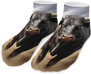 The Bull Horns Cute Ankle Socks 1 Pairs Low Cut No Show Sock Breathable Stocking for Men Women