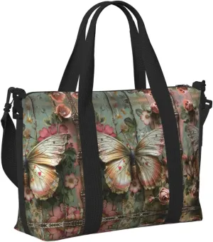 Travel Bag for Weekend Trips, Airplane Carry-On with Adjustable Strap, Butterfly (12)