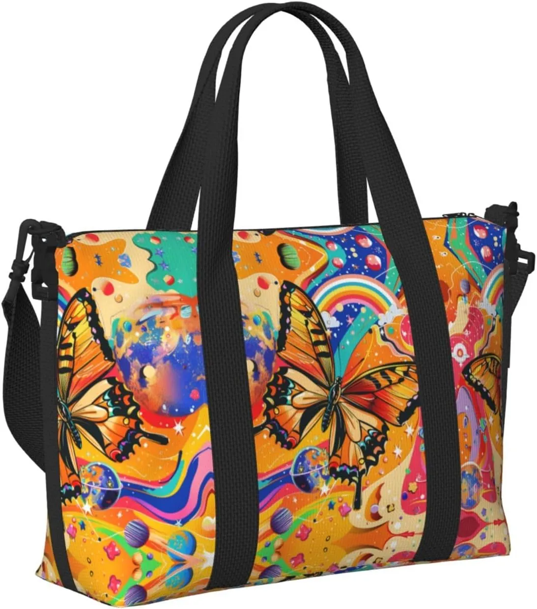 Travel Bag for Weekend Trips, Airplane Carry-On with Adjustable Strap, Butterfly (14)