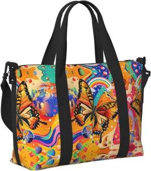 Travel Bag for Weekend Trips, Airplane Carry-On with Adjustable Strap, Butterfly (14)