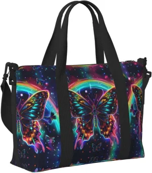 Travel Bag for Weekend Trips, Airplane Carry-On with Adjustable Strap, Butterfly (16)