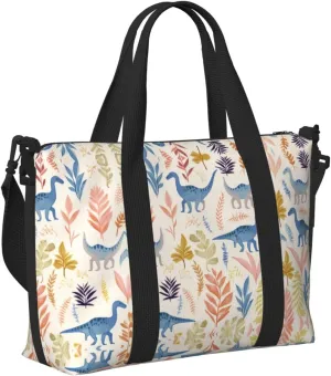 Travel Bag for Weekend Trips, Airplane Carry-On with Adjustable Strap, Cute Dinosaur (8)