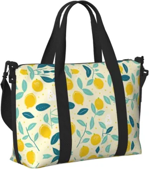 Travel Bag for Weekend Trips, Airplane Carry-On with Adjustable Strap, Cute Lemon (3)