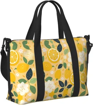 Travel Bag for Weekend Trips, Airplane Carry-On with Adjustable Strap, Cute Lemon (5)