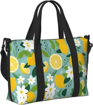 Travel Bag for Weekend Trips, Airplane Carry-On with Adjustable Strap, Cute Lemon (6)