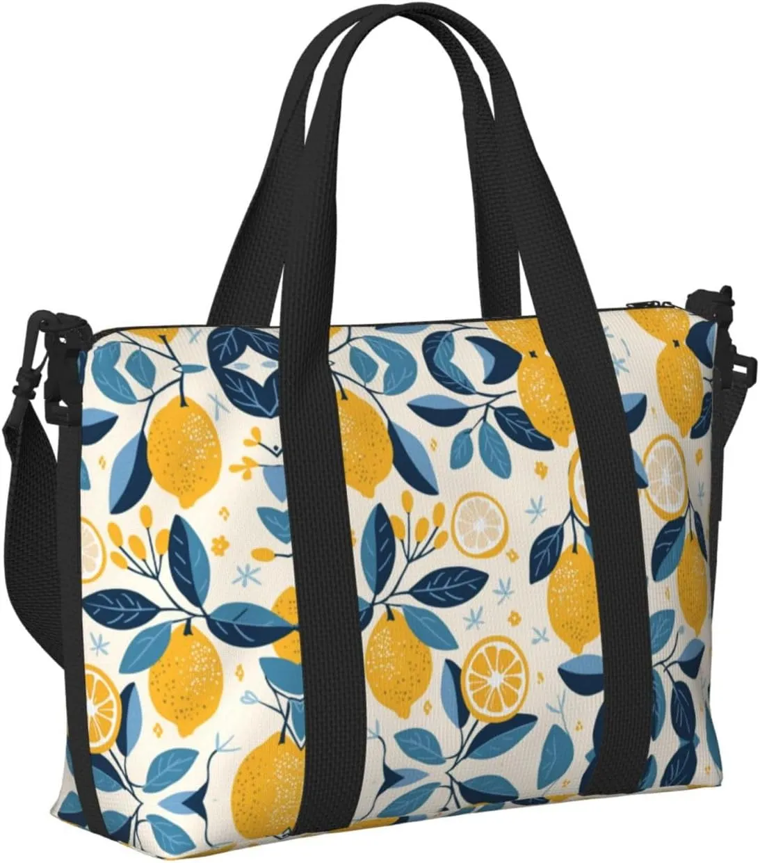 Travel Bag for Weekend Trips, Airplane Carry-On with Adjustable Strap, Cute Lemon (8)