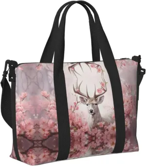 Travel Bag for Weekend Trips, Airplane Carry-On with Adjustable Strap, Deer (5)