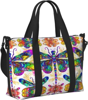 Travel Bag for Weekend Trips, Airplane Carry-On with Adjustable Strap, Dragonfly (4)