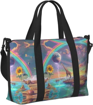 Travel Bag for Weekend Trips, Airplane Carry-On with Adjustable Strap, Giraffe (21)