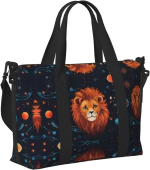 Travel Bag for Weekend Trips, Airplane Carry-On with Adjustable Strap, Lion (10)