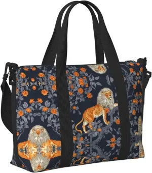 Travel Bag for Weekend Trips, Airplane Carry-On with Adjustable Strap, Lion (5)
