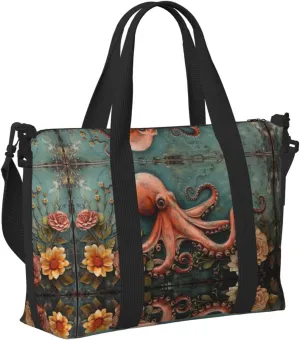 Travel Bag for Weekend Trips, Airplane Carry-On with Adjustable Strap, Octopus (6)