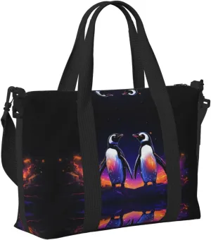 Travel Bag for Weekend Trips, Airplane Carry-On with Adjustable Strap, Penguin (1)