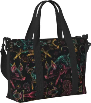 Travel Bag for Weekend Trips, Airplane Carry-On with Adjustable Strap, Pig (4)