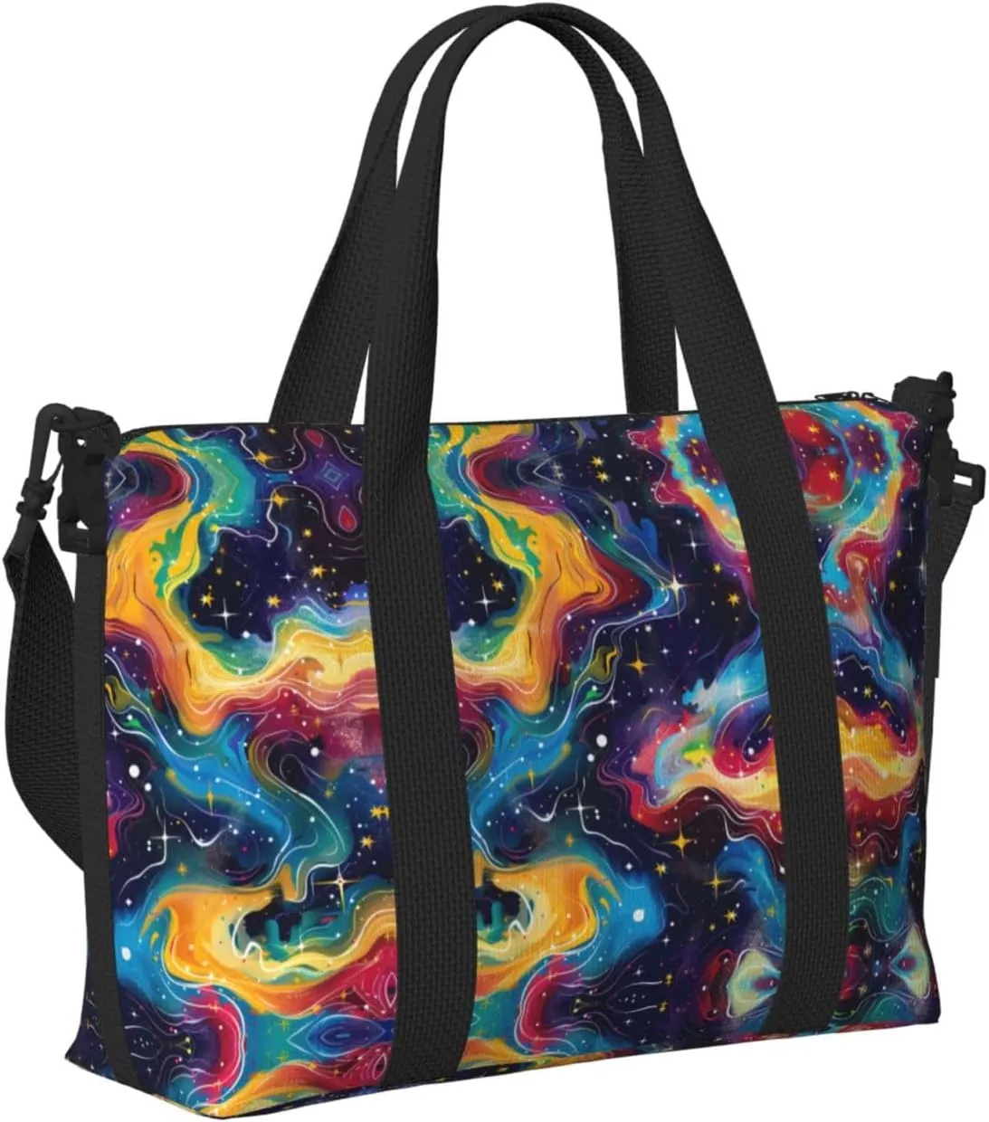 Travel Bag for Weekend Trips, Airplane Carry-On with Adjustable Strap, Starry Sky Universe (4)