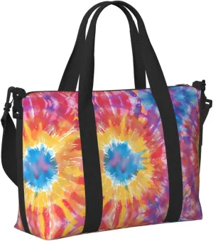 Travel Bag for Weekend Trips, Airplane Carry-On with Adjustable Strap, Tie Dye (10)