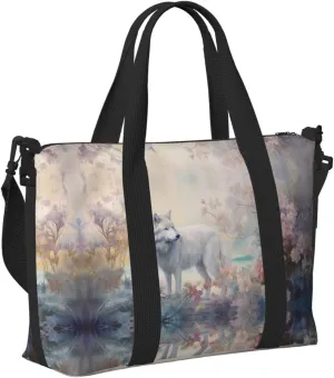Travel Bag for Weekend Trips, Airplane Carry-On with Adjustable Strap, Wolf (8)