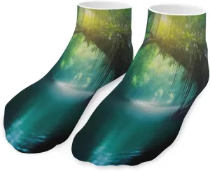 Tropical Forests Water Cute Ankle Socks 1 Pairs Low Cut No Show Sock Breathable Stocking for Men Women