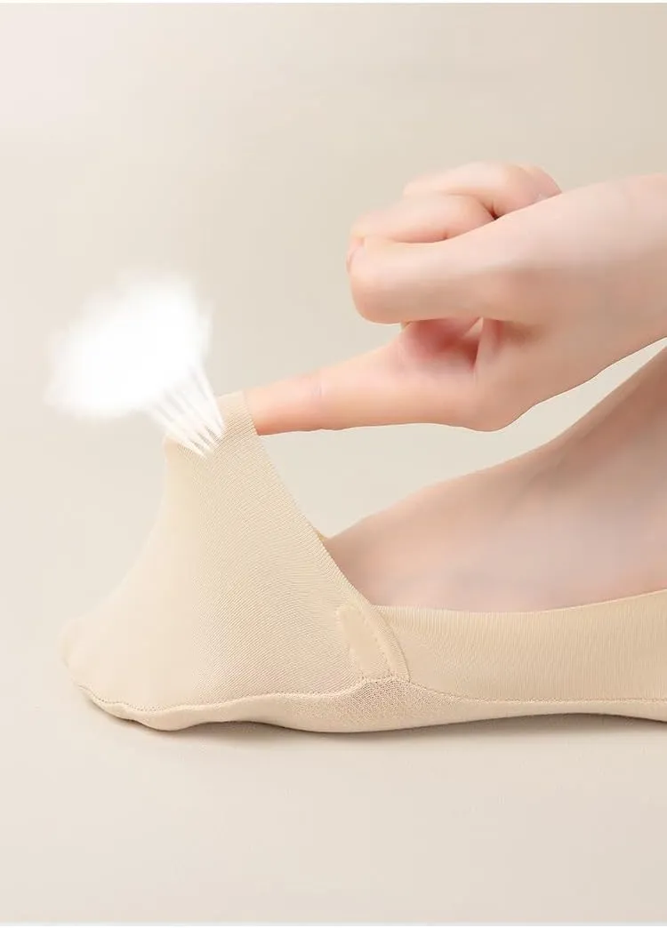 Ultra Thin Liner Socks Non Slip Combed Cotton No Show Socks, 4 Pairs Lightweight Breathable Sock