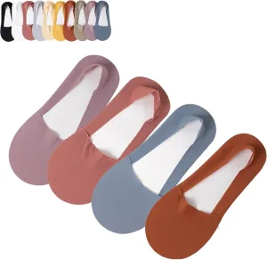 Ultra Thin Liner Socks Non Slip Combed Cotton No Show Socks, 4 Pairs Lightweight Breathable Sock