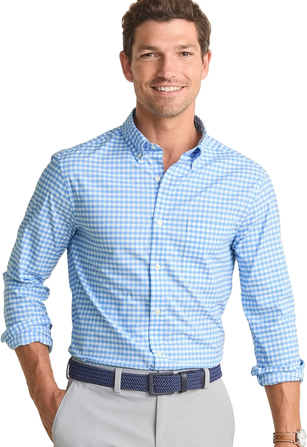 vineyard vines Men's On-The-go Brrr Gingham Shirt